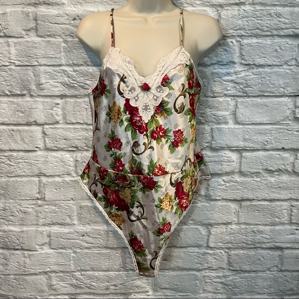 Vintage Lucie Ann II Petite OS Floral Lingerie bodysuit